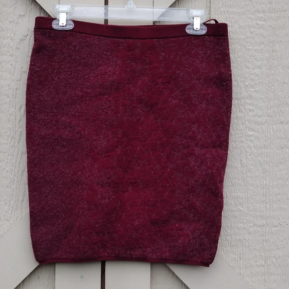 Eileen Fisher Merino Cotton Felted Shadow Skirt Size Small Tulip Red Womens - Picture 8 of 9